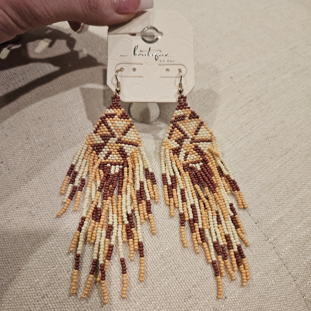 Beaded Fringe Earrings